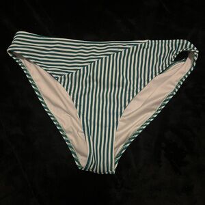 Striped Green and White Bikini Bottom